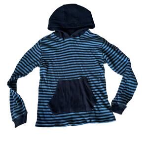 Volcom Boys' Blue Striped Thermal Hoodie - Size 11/12